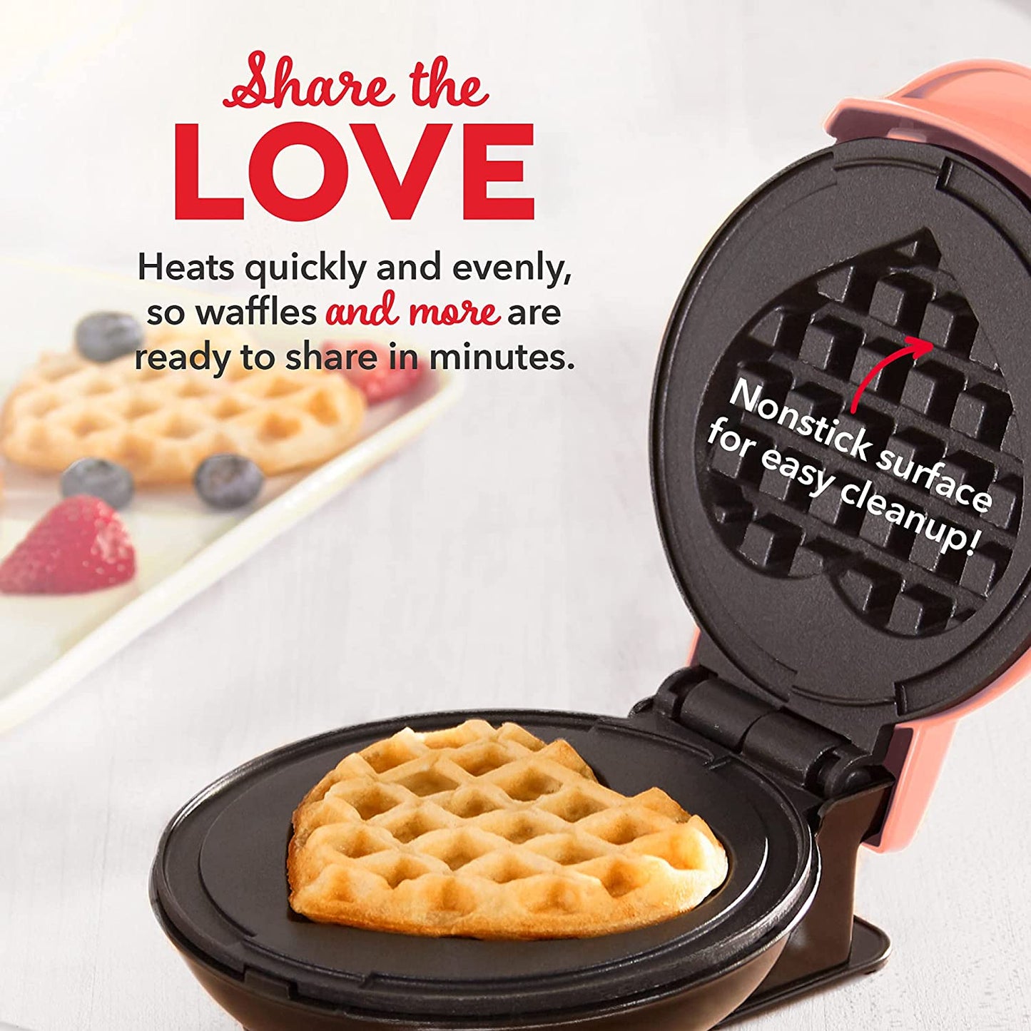 "Breakfast Bliss: Mini Maker 3-Pack Gift Set with Waffle Maker, Heart-Shaped Waffle Maker, and Griddle"