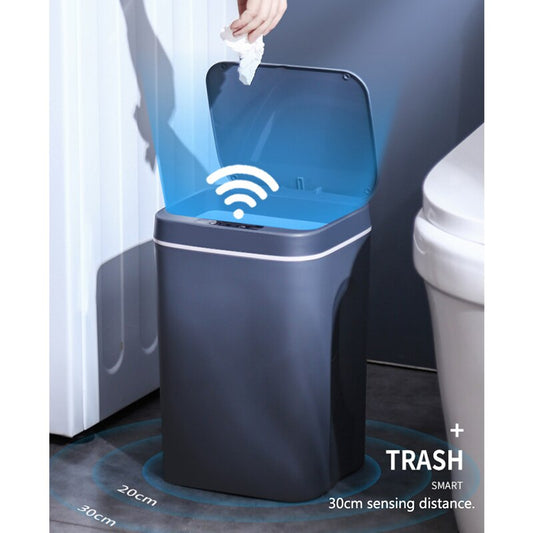 "Smart and Convenient USB Charging Trash Can - Keep Your Space Clean with the Konco Automatic Induction Trash Can!"