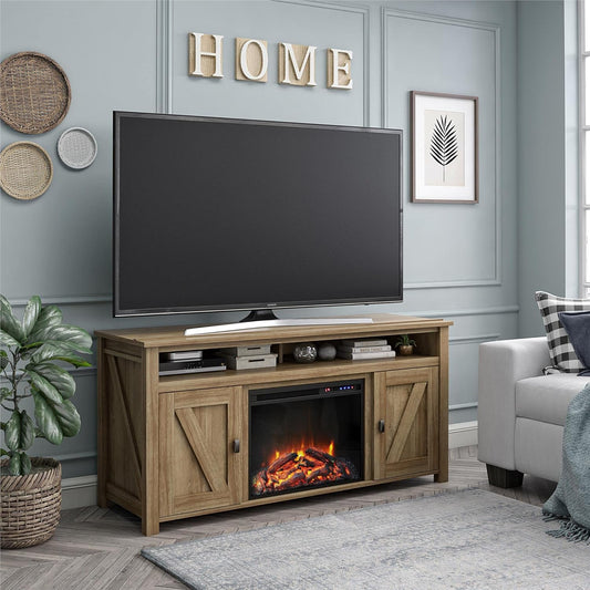 "Cozy Farmington Electric Fireplace TV Console - Perfect for Tvs up to 60" - Natural Beauty at Its Finest"