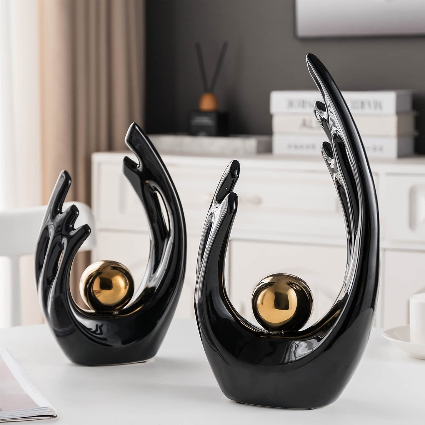 "Contemporary Ceramic Statues: Stylish Home Decor Accents for Living Room, Office, and More!"